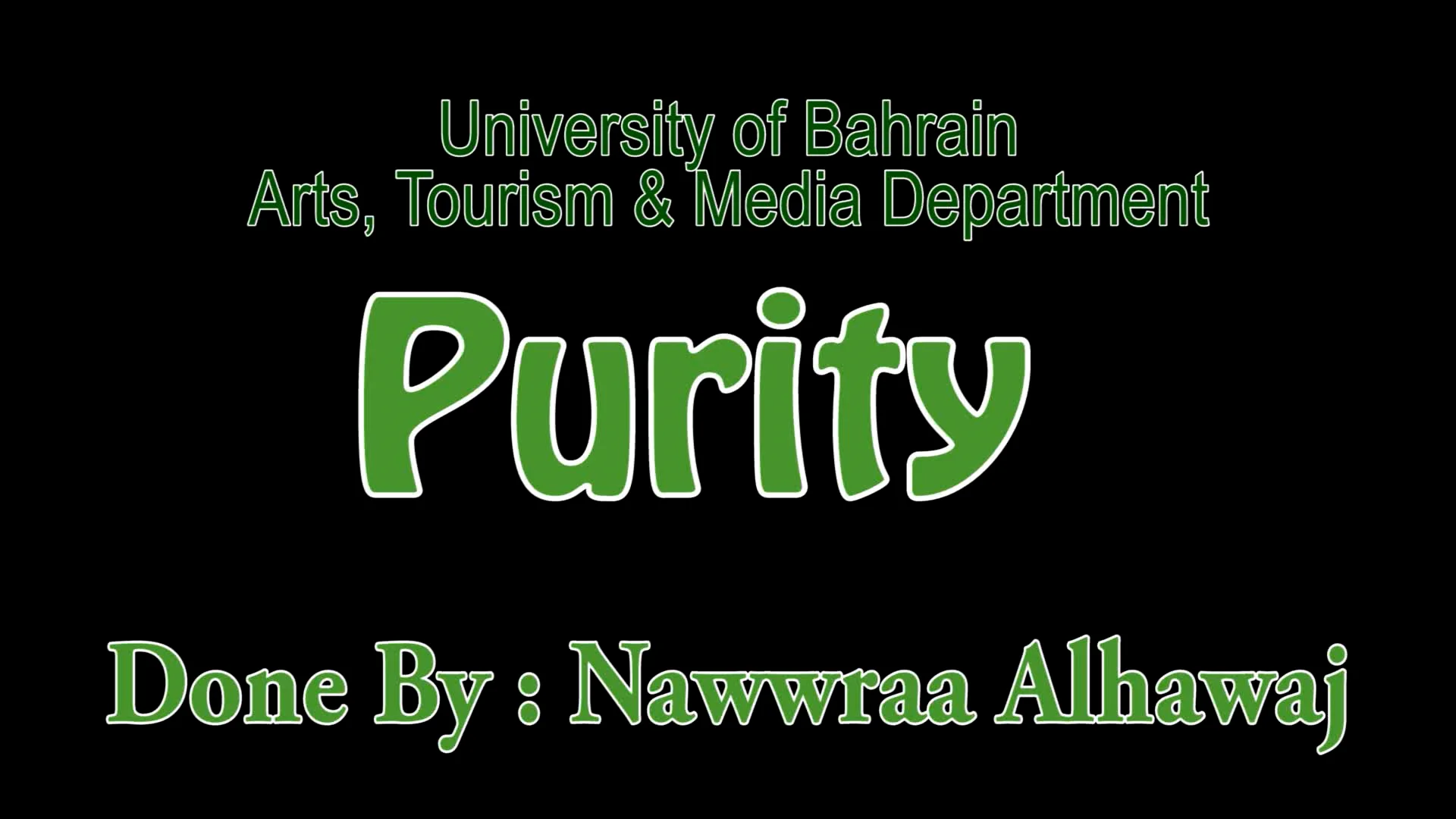 University Project - Purity on Vimeo