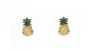 15 ct. t.w. Yellow and Green Diamond Pineapple Earrings in Two-Tone Sterling Silver