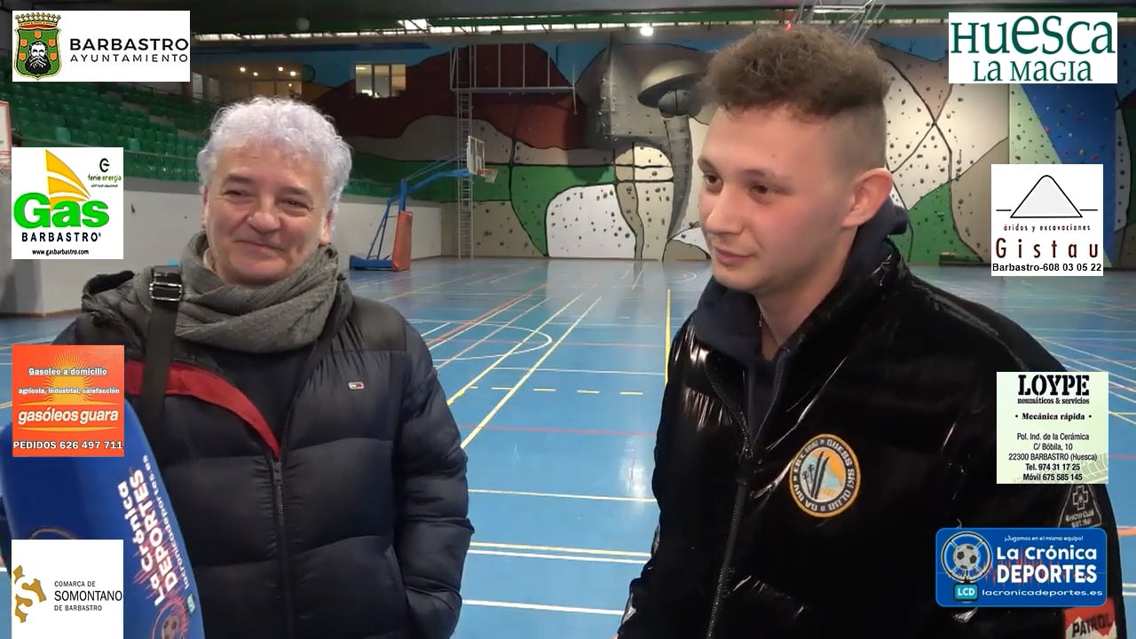 AARÓN TORRES y SALVADOR FIERRO (Rear Sports y Barrio San Fermín de Barbastro) Hacen balance de este Open de Fútbol Torneo de Reyes 04.01.2023