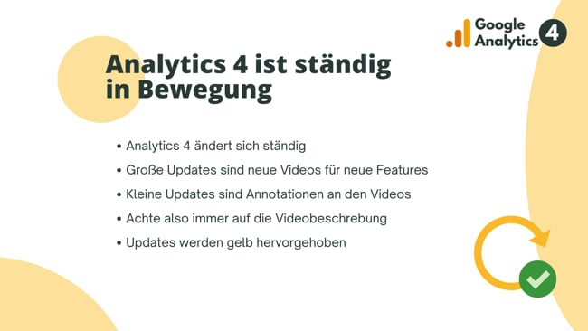 Analytics 4 ist ständig in Bewegung