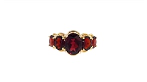 4.50 ct. t.w. Garnet Five-Stone Ring in 18kt Gold Over Sterling