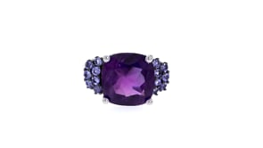 5.50 Carat Amethyst and .40 ct. t.w. Tanzanite Ring in Sterling Silver
