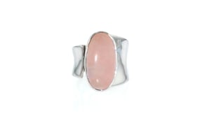 Oval Rose Quartz Wrap Ring in Sterling Silver