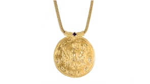 Italian Tagliamonte .20 Carat Amethyst Cameo-Style Pendant Necklace in 18kt Gold Over Sterling