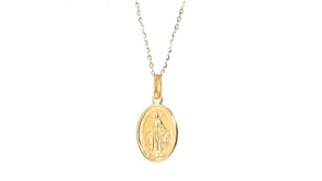 Italian 18kt Yellow Gold Miraculous Medal Pendant