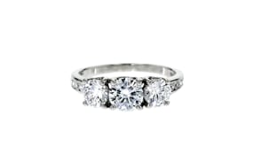 1.92 ct. t.w. CZ Three-Stone Ring in Sterling Silver