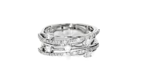 50 ct. t.w. Diamond Highway Station Ring in Sterling Silver