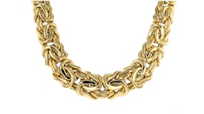 14kt Yellow Gold Graduated Byzantine Necklace