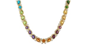 21.80 ct. t.w. Multi-Gemstone Necklace in 18kt Gold Over Sterling
