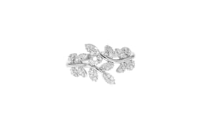 33 ct. t.w. Diamond Laurel Leaf Bypass Ring in Sterling Silver