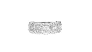 1.00 ct. t.w. Round and Baguette Diamond Ring in Sterling Silver
