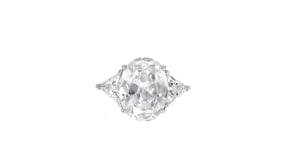 10.00 ct. t.w. Oval and Trillion-Cut CZ Ring in Sterling Silver