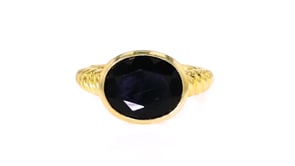 Black Onyx Ring in 18kt Gold Over Sterling