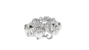 10 ct. t.w. Diamond Sea Life Ring in Sterling Silver
