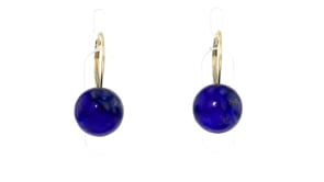 Lapis Drop Earrings in 14kt Yellow Gold