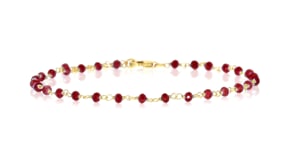 5.80 ct. t.w. Red Quartz Anklet in 18kt Gold Over Sterling
