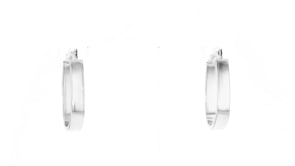 14kt White Gold Wide Oval Hoop Earrings