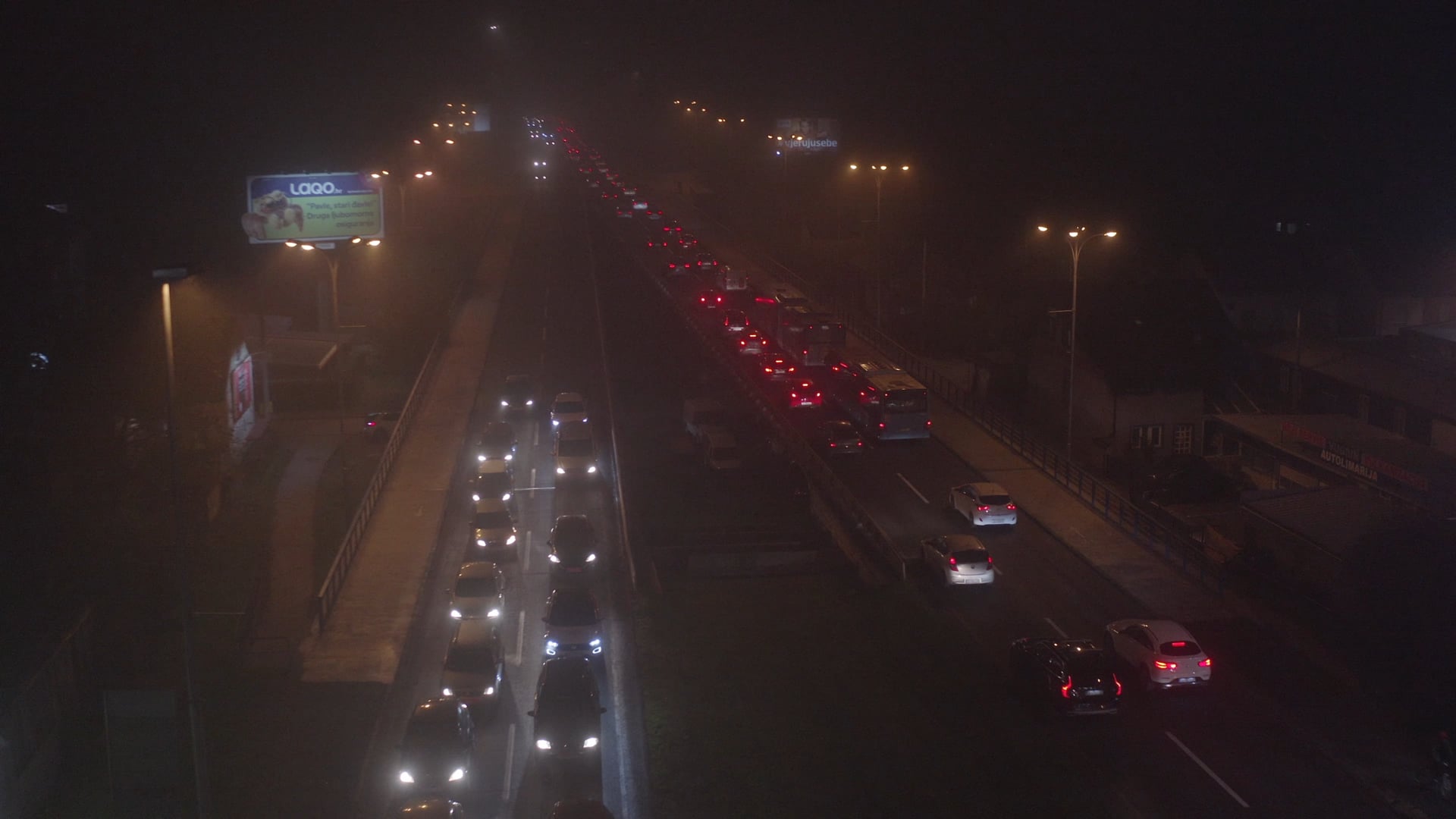 Night traffic, short and steady shot