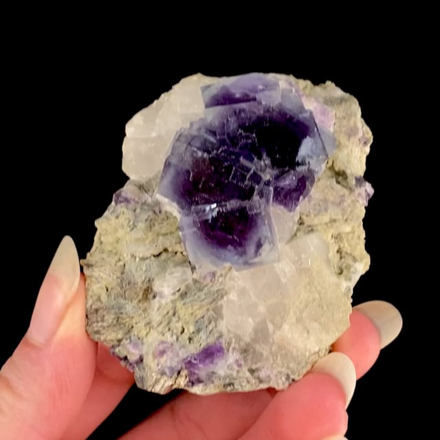 Fluorite (bi-colored crystals)