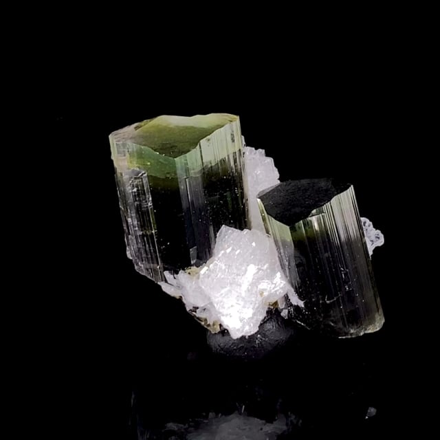 Tourmaline (multi-color crystals) with Albite (var: Cleavelandite)