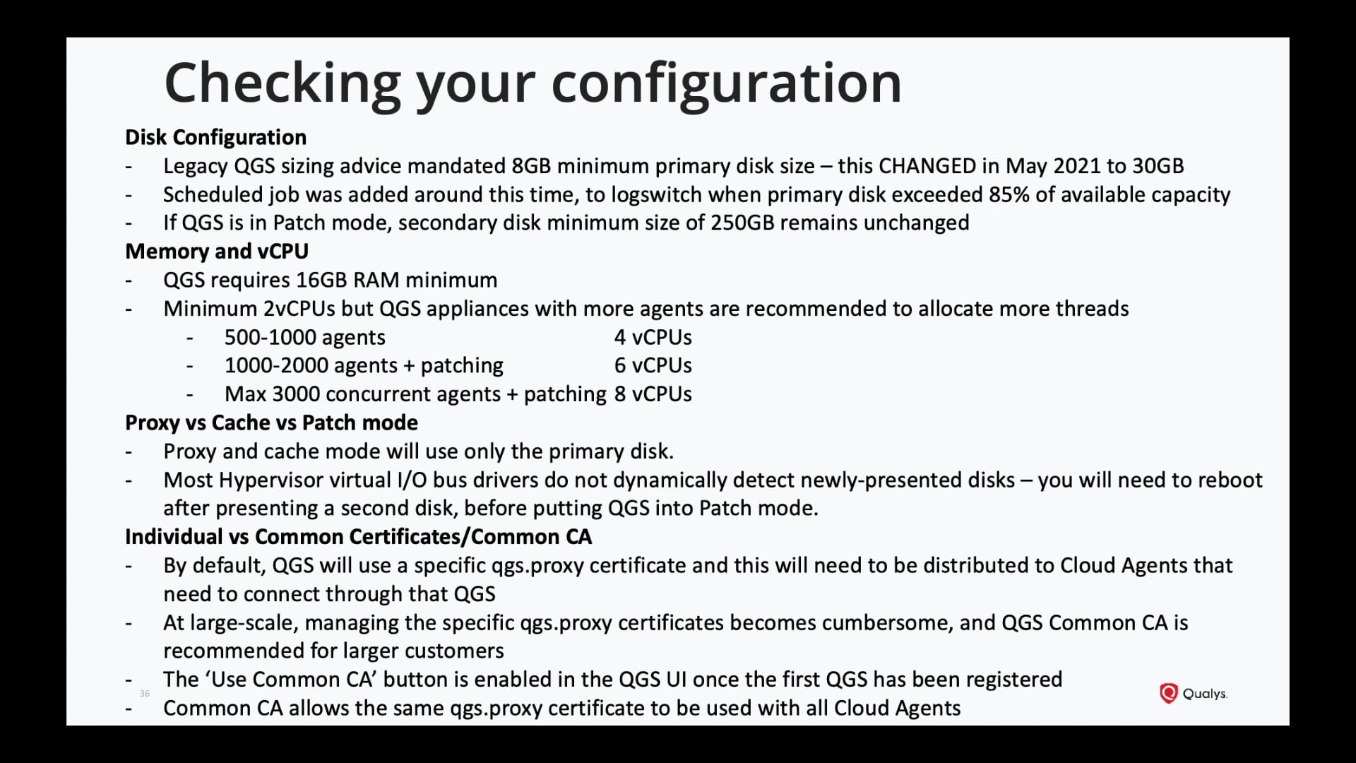 QGS - Checking Your Configuration