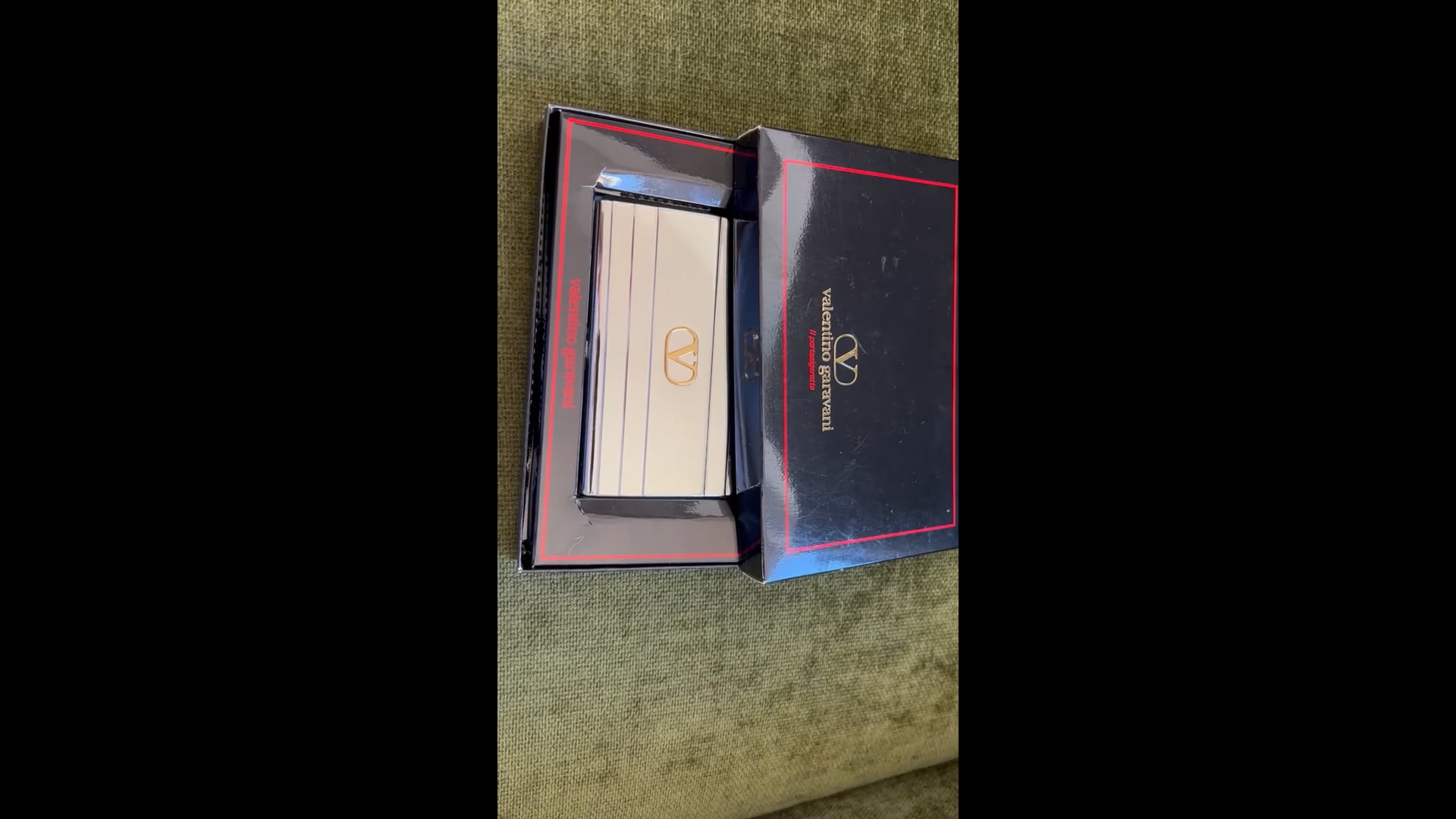 Retro Vintage VALENTINO GARAVANI Cigarette Case with Gold Plated Logo