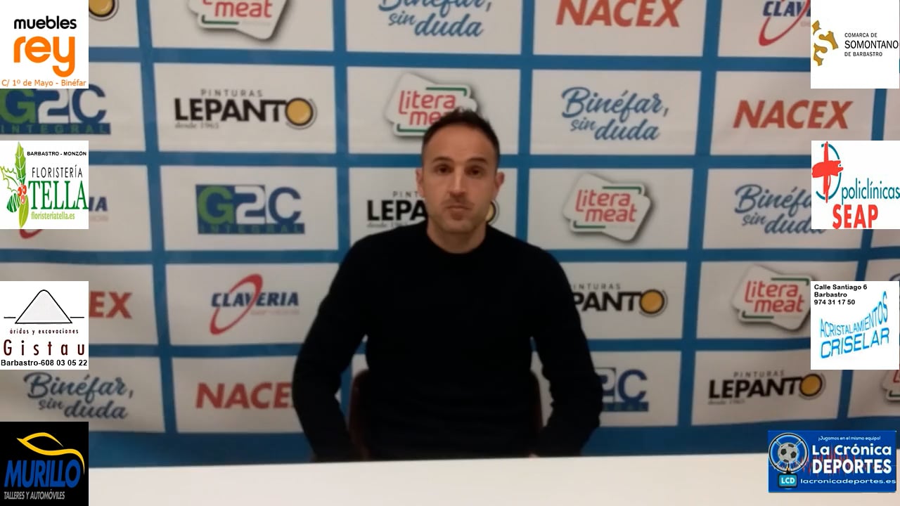 DAVID GIMÉNEZ (Entrenador CD Binéfar) CD Binéfar 1-0 Calamocha / J 16 / 3ª División