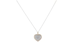 1.00 ct. t.w. Pave Diamond Heart Pendant Necklace in 14kt Yellow Gold