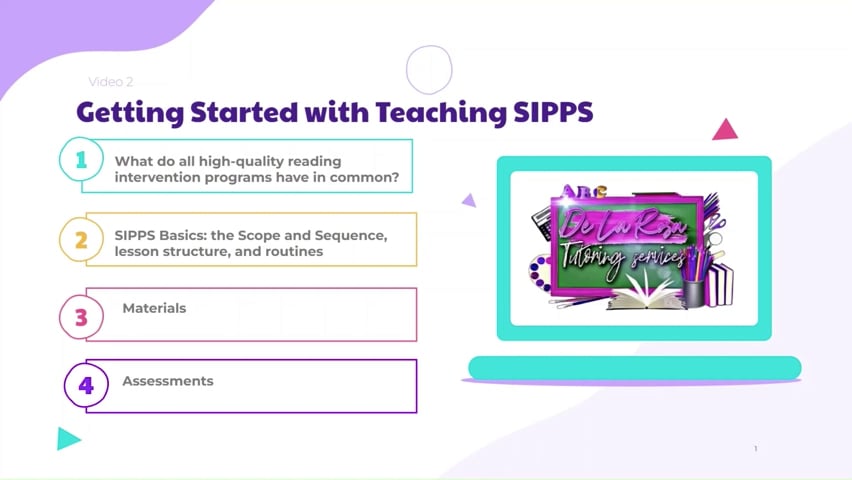 Video 2 Getting Started With Teaching SIPPS
