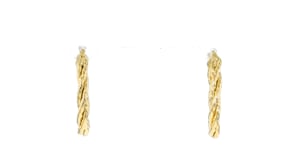 Italian 14kt Yellow Gold Twisted Oval Hoop Earrings. 78