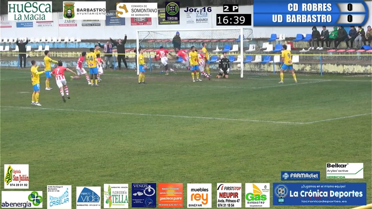 (RESUMEN y GOL) CD Robres 0-1 UD Barbastro / Jornada 16 / 3ª División