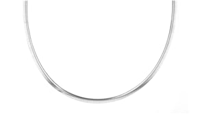 Italian 4mm Sterling Silver Domed Omega Necklace