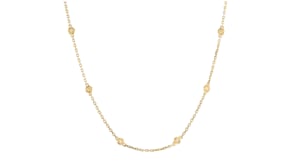 50 ct. t.w. Bezel-Set Diamond Station Necklace in 18kt Gold Over Sterling