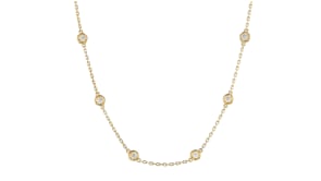 1.00 ct. t.w. Bezel-Set Diamond Station Necklace in 18kt Gold Over Sterling