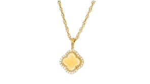 15 ct. t.w. Diamond Clover Pendant Necklace in 18kt Gold Over Sterling