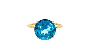 8.00 Carat London Blue Topaz Ring in 14kt Yellow Gold