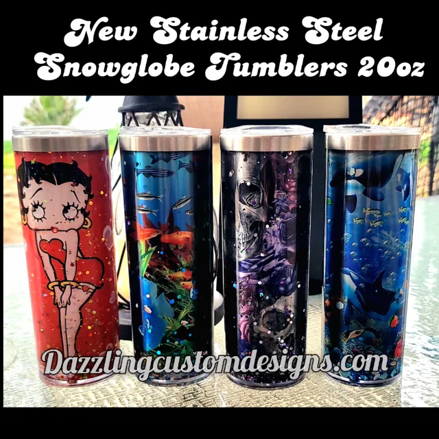 Custom Iced Coffee Glass  Snow Globe Tumbler – Vinyl Chaos Design Co.