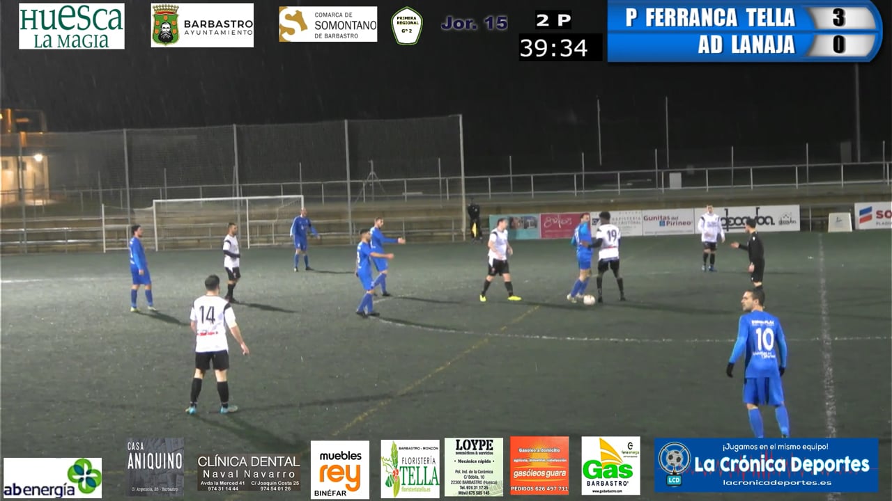(RESUMEN y GOLES) P. Ferranca Tella 3-2 AD Lanaja / Jornada 15 / 1ª Regional Gr 2