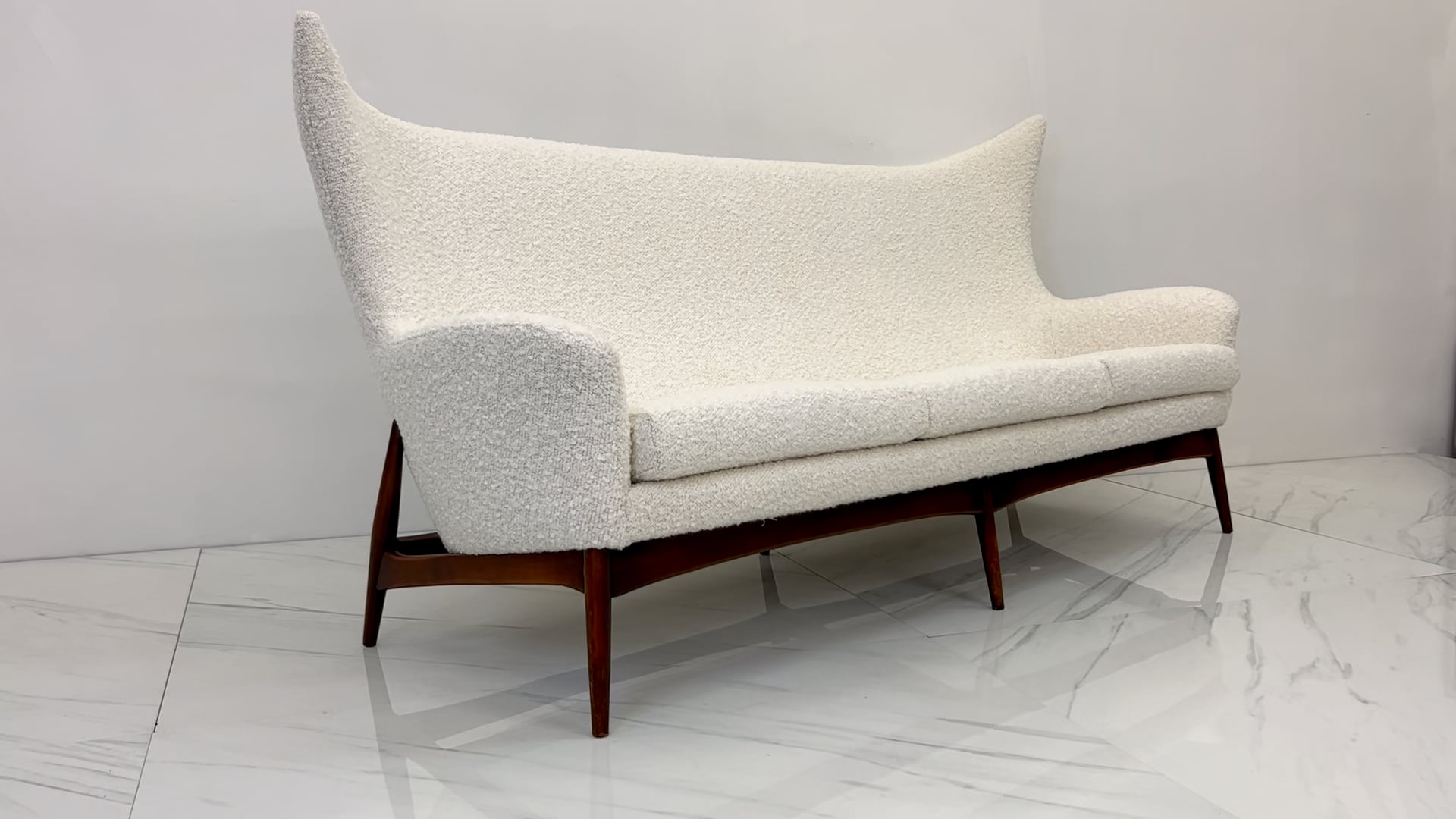 Sculptural Wingback Sofa by H.W. Klein for Bramin Mobler of Denmark, 1950's For Sale at 1stDibs