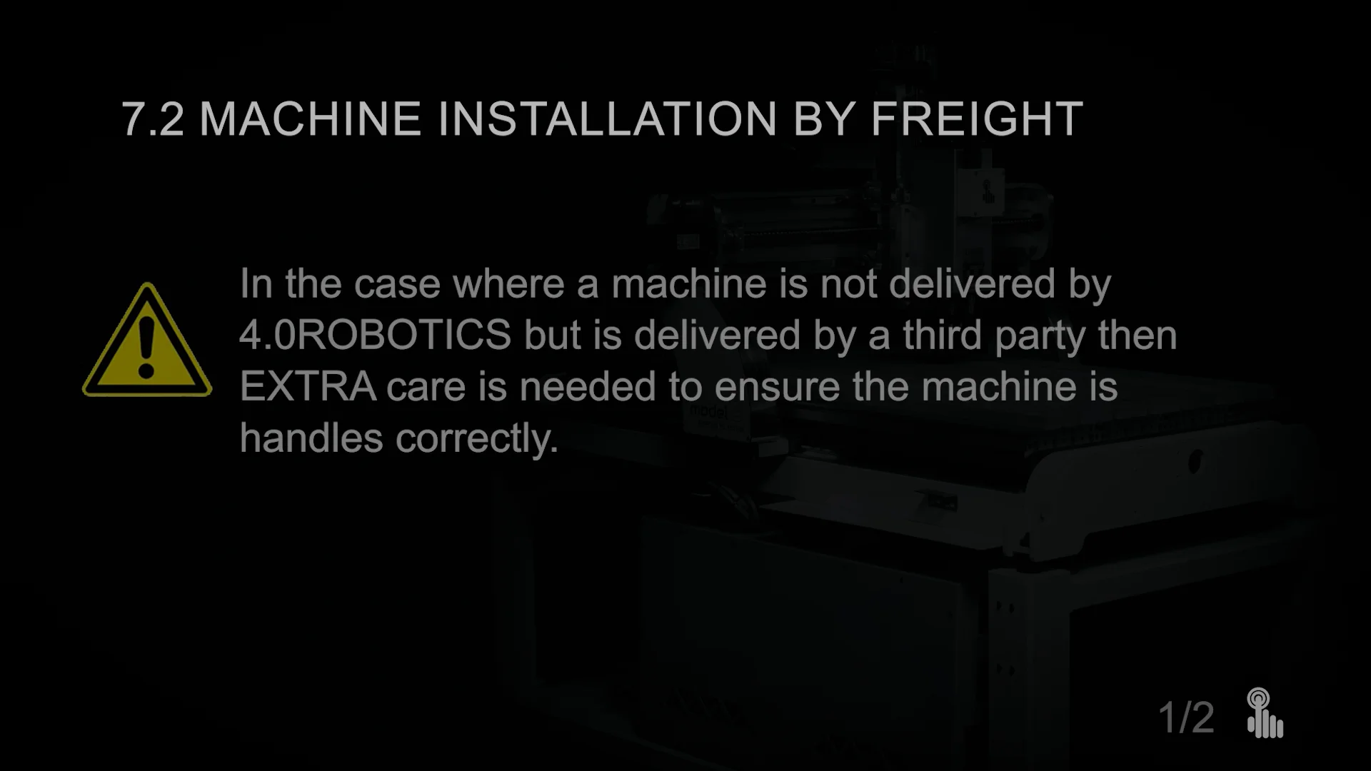 7.2 machine installation by freight phone on Vimeo