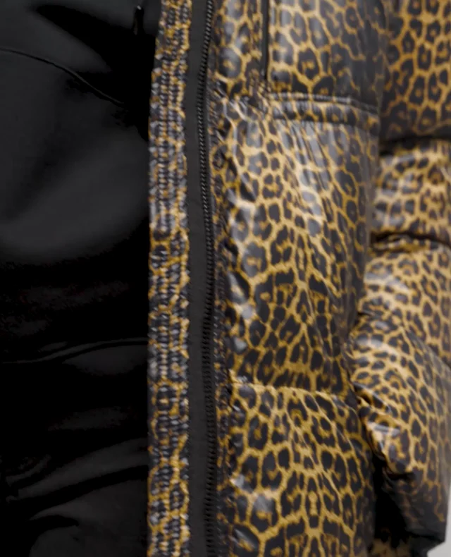 Leopard best sale down coat