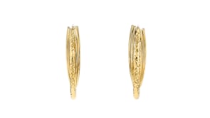 Italian 14kt Yellow Gold Triple Hoop Earrings. 1 34