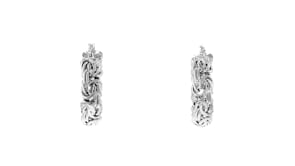 Sterling Silver Small Byzantine Hoop Earrings. 1