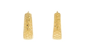 Italian 18kt Gold Over Sterling Openwork Hoop Earrings. 1 12