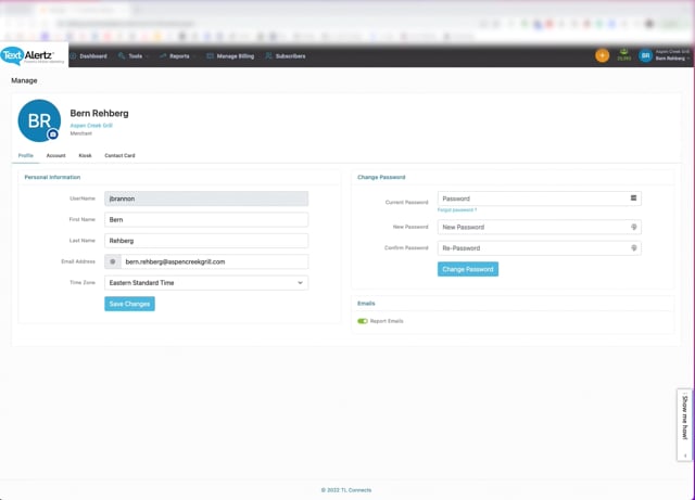 4054<strong>TextAlertz: User Manage Account</strong>