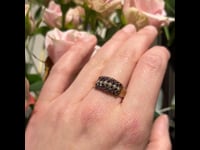 Granato, perla, anello 9k 9011-1351