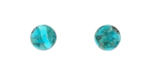 Turquoise Bead Stud Earrings in 14kt Yellow Gold