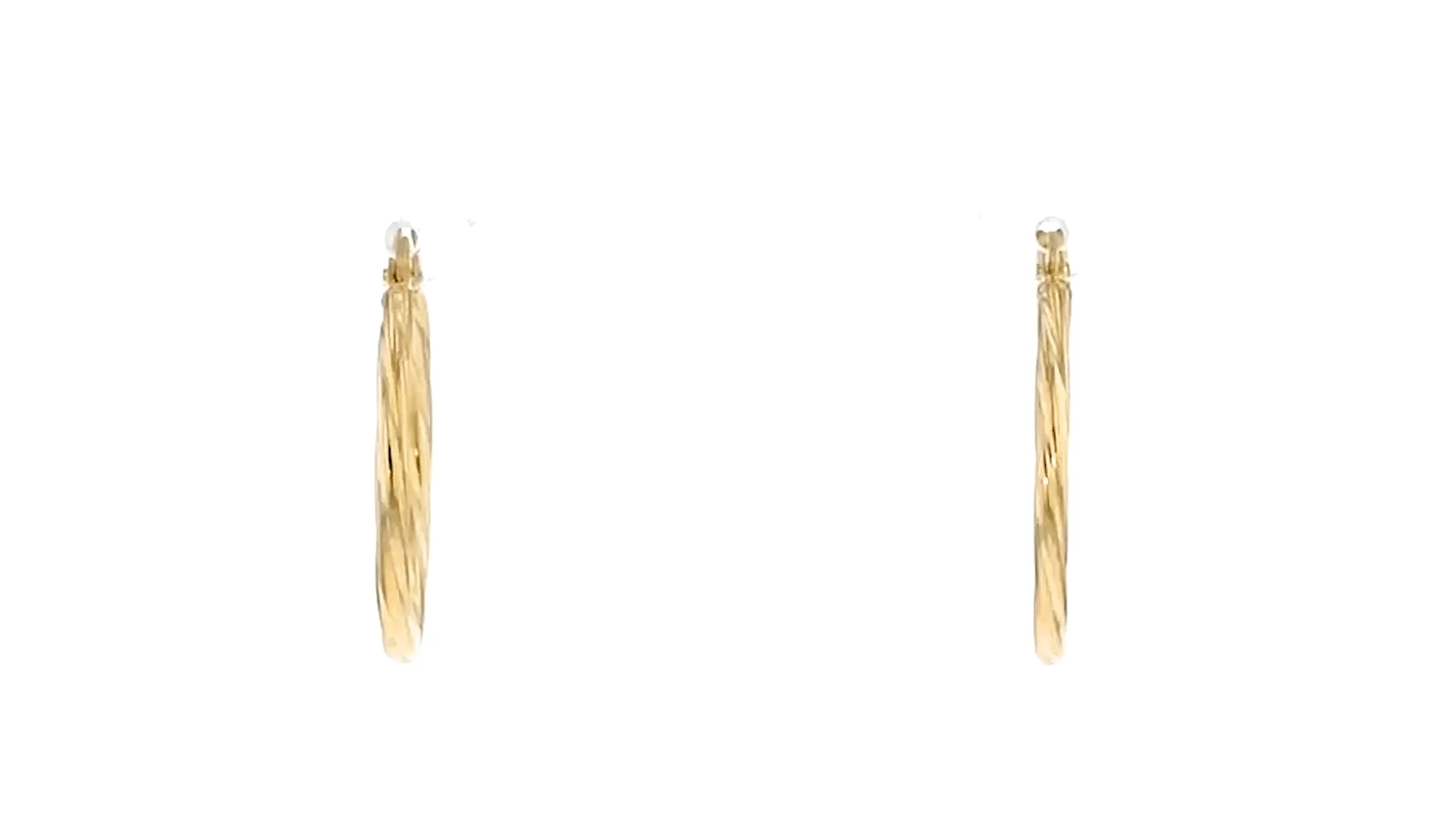 Italian 14kt Yellow Gold Twisted Hoop Earrings. 1