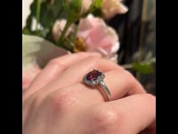 Diamant, toermalijn, 18k ring 14111-0722