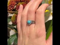 Marcasite (Pyrite), Pearl, Turquoise, Silver Ring 13465-1264